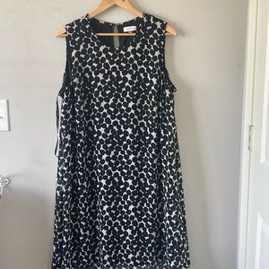Black Calvin Klein Dalmatian print tank dress lined